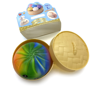 Colorful Gradient Steamed Bun Soft Squeeze Stress Dumplings with Powder Filling for Table Anxiety Relief Office Decor - Product Image 3