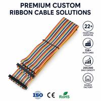 Kabel Pita Datar Pelangi Fleksibel 28AWG, Kabel Konektor IDC Pitch 1.27/2.54mm 10-64Pin untuk Perakitan Elektronik PCB & Pengkabelan DIY
