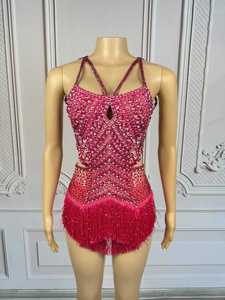 Nuevo Traje <span class=keywords><strong>de</strong></span> Drag Queen para Discoteca, Vestido con Tirantes para Fiesta <span class=keywords><strong>de</strong></span> DJ, Disfraz con Pedrería Plateada y Borlas, Body para Cantante, Ropa <span class=keywords><strong>de</strong></span> <span class=keywords><strong>Jazz</strong></span> para Mujer - Product Image 5