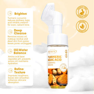 Mousse nettoyante pour le <span class=keywords><strong>visage</strong></span> en marque propre, nettoyage en profondeur, aide à équilibrer l'huile et l'eau de la peau, éclaircit les taches, curcuma, acide kojique - Product Image 2