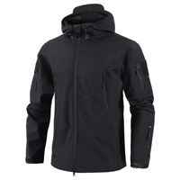 Tenues d'hiver tactiques d'extérieur pour hommes, veste imperméable, pantalon, ensemble de manteaux à capuche, fermeture éclair, teinture unie