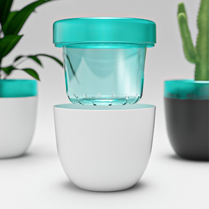 Maceta con Autorriego, Diseño Minimalista, Macetas de Escritorio para Suculentas y Plantas Verdes, Proceso de Moldeo por Inyección - Product Image 1