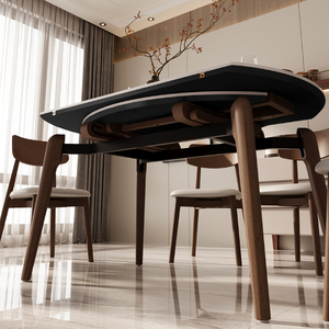 Hiện Đại Vòng Mở Rộng Bàn Ăn Đặt Cho 4 Và 6 Chỗ Ngồi Gấp Mở Rộng Phòng Ăn Bảng Với Ghế - Product Image 6
