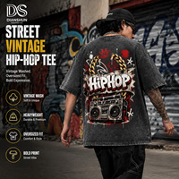T-shirt moto décontracté pour homme, style streetwear, effet vintage délavé, unisexe, coupe classique, 100% coton tricoté respirant