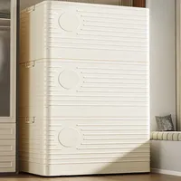 Boîte de rangement pliable grande capacité avec couvercle, en plastique PP, pliable, pour vêtements, organiseur de placard, bac de rangement pour jouets