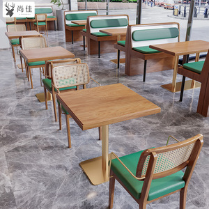 Ensemble <span class=keywords><strong>de</strong></span> meubles <span class=keywords><strong>de</strong></span> <span class=keywords><strong>restaurant</strong></span> modernes en bois massif, table, banquette, canapé pour cafés, pâtisseries, restaurants du sud-est - Product Image 2