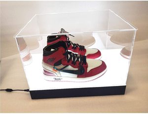 Bespoke acrylic Storage case Lucite Sneaker box Perspex shoe box with LED lighting