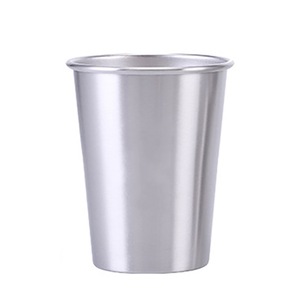 304 Stainless Steel Drinking <b>Cup</b> Silver Straight Design Camping Beer Mug Single Layer <b>Cold</b> Drink Use - Product Image 3
