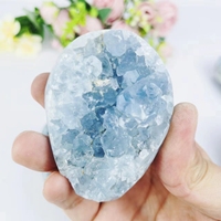 Grappe de célestites bleues naturelles de haute qualité en gros Cristal brut Géode de célestite bleue Druzy