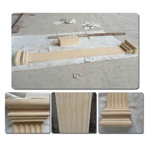 أعمدة خارجية مجوفة من نيوستار لتزيين البوابات، كرانيش كورنثية حجرية - Product Image 3