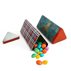 משולש jyb oem & odm משולש שוקולד רך מתוק קופסת פח קופסת מתנה מודפסים יכול עבור ממתקים
