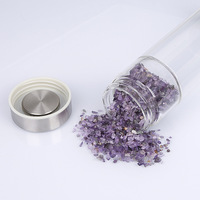 Bouteille d'eau en acier inoxydable avec infuseur à thé, infusée aux pierres précieuses, pour un style de vie sain, 500 ml (17 oz)