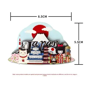 Aimants de réfrigérateur de <span class=keywords><strong>voyage</strong></span> mondial, souvenirs de divers pays, artisanat en bois, décoration intérieure, fabrication chinoise, vente directe d'usine - Product Image 3