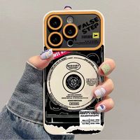 Lecteur de musique CD Record pour étuis iPhone 15 Pro Max 13 14 12 11 XR XS Film galvanoplastie grande fenêtre couverture complète étanche