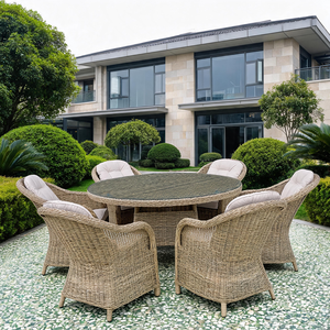 Professional Manufacturer: Commercial Grade Light Brown Rattan <b>Outdoor</b> Dining Set for Resort & Hotel Projects - OEM/ODM Support - Product Image 1