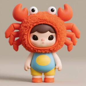 Custom Vinyl Face Plush Toy in Peach <strong>Costume</strong> Custom Vinyl Head Plush Mascot Doll OEM Anime Character Toy Custom Plush Vinyl Doll - Product Image 5