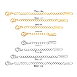 Cadena Extensible de Acero Inoxidable 316L de 2, 3, 4 y 6 Pulgadas de Largo, Color Plata y Oro, con Cierres de Langosta, Accesorios de Joyería - Product Image 2