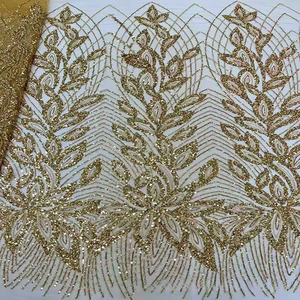 Tessuto ricamato a strati con perline bianche in pizzo con perline in tessuto ricamato abito da sposa <span class=keywords><strong>maglia</strong></span> - Product Image 4