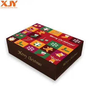 XJY Custom Own Logo Printed Christmas Chocolate Advent Calendar Gift Box Packaging Mailing Paper Box