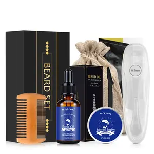 Kit de embalagem personalizada para homens, caixa de presente, pente de madeira para barba, kit de preparação, produtos de barbeiro, refrescos e barba