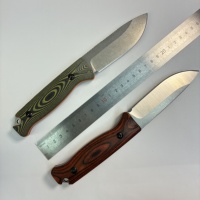 Couteau de camping à lame fixe EDC 15002, manche imitation bois OEM pour collection et exposition