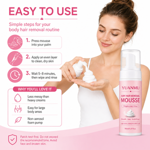 Mousse Depilatorio para Mujer de Marca Privada, <span class=keywords><strong>Crema</strong></span> <span class=keywords><strong>Depilatoria</strong></span> Espumosa sin Aerosol, Depilador Corporal con Urea - Product Image 6