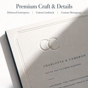 Inviti di Nozze di Lusso Personalizzati in Cartoncino di Cotone con Stampa Tipografica, <span class=keywords><strong>Cartolina</strong></span> con Testo in Rilievo, Lista degli Invitati, Menu - Product Image 3