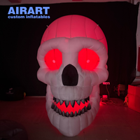 Crâne gonflable géant à mâchoires creuses, accessoire d'horreur pour Halloween, idéal pour les parcs à thème, les zones effrayantes, les bars et les décorations de fête.