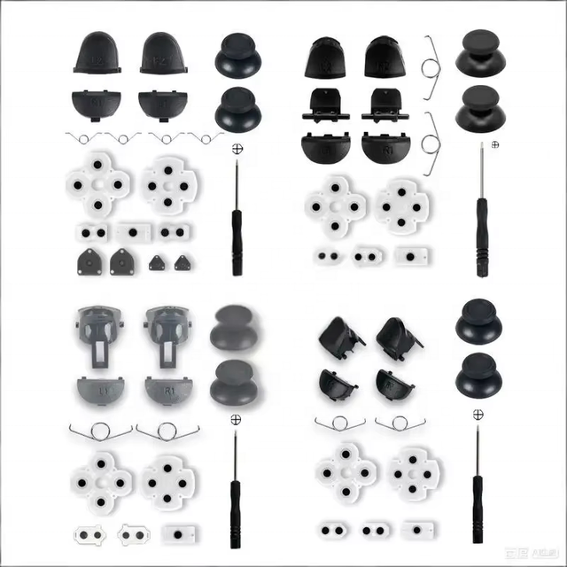 Replacement L1 R1 L2 R2 Trigger Buttons Springs Conductive Rubber Pad Thumbsticks for PS4 JDS-001/011 JDS-030 JDS-040 JDS-050