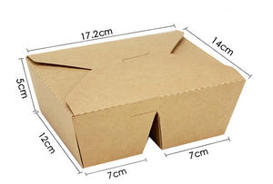 Xinrunjin Ecológico Biodegradable Reutilizable Caja de comida portátil Compartimiento Contenedores de papel Kraft para llevar Picnics Corporativo - Product Image 2