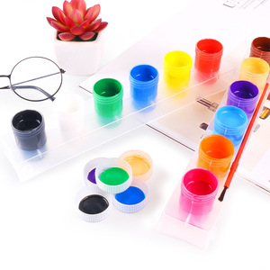 Ensemble de peinture acrylique <span class=keywords><strong>lavable</strong></span> et non toxique pour enfants, fournitures d'art 6/12 couleurs avec pinceaux, vente en gros, prise en charge OEM/ODM - Product Image 5