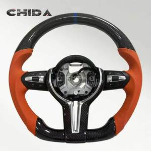 Volante Deportivo de Cuero Personalizado con Fibra de Carbono, Diseño Deportivo, Compatible con F10 F15 F31 F40 X3 E83 X5 <span class=keywords><strong>450i</strong></span> Todos los Modelos - Product Image 1
