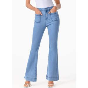 Pantalones Vaqueros de Campana de Cintura Alta para Mujer Sidefeel 2024, Pantalones de Mezclilla Elásticos de Pierna Ancha, Talla XL, Transpirables y Modernos HX78362 - Product Image 6