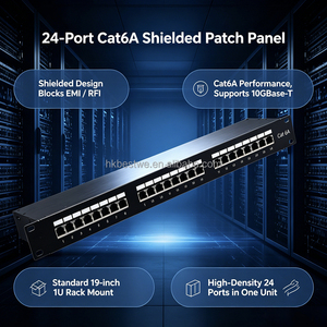 Panel de Conexiones Blindado para Redes, Apto para Gabinetes de Red, 24 Puertos CAT6A FTP IDC Punch Down, 1U, 19 Pulgadas, Montaje en Rack - Product Image 2