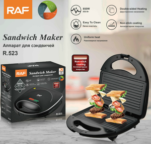 <span class=keywords><strong>Sandwichera</strong></span> Eléctrica RAF de 850W con Doble Calentamiento Antiadherente para Desayunos, Paninis y Tostadas, para Cocina Doméstica, 220-240V - Product Image 2
