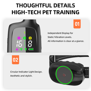 Nouveau collier de dressage pour chien à distance, anti-aboiement, à vibrations, étanche, rechargeable, IP67, autonomie de 7 à 15 jours, entraîneur intelligent pour animaux de compagnie - Product Image 2