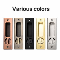 Cerradura de Empuje Empotrada de Acero Inoxidable con Doble Lado para Puerta Corredera, Cerradura de Privacidad para Puerta de Madera Empotrada