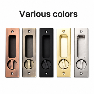 Stainless Steel Recessed Flush Pull Handle Lock Double Sided Sliding Door Privacy Lock for Wooden Pocket Door - Product Image 2