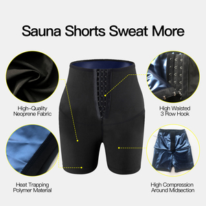 Logo personnalisé Sauna Sweat Shapewear Shorts pour femmes Pantalon taille haute Ventre Taille Formateur Shorts Body Shaper - Product Image 4