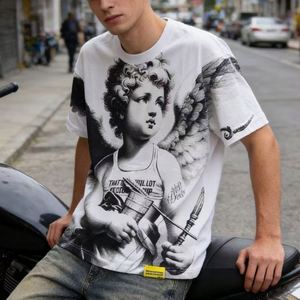 THAT'S <strong>T</strong> <strong>Shirts</strong> AWFUL Summer New Fashion <strong>Madonna</strong> Men's Hip Hop 100% Cotton 240g Short Sleeve Loose Fit Quick Dry Breathable - Product Image 5