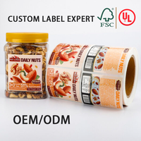 Étiquettes autocollantes personnalisées en vinyle imperméable pour emballages alimentaires, bouteilles, pots, plastique PET PP, impression de marque