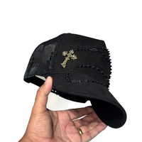 Gorras de Béisbol de Malla de 5 Paneles con Logotipo Bordado en 3D Personalizado de Moda con Pedrería Muratravis de Alta Calidad OEM ODM, 14 Gorras para Hombre