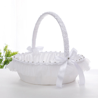 Cadeaux de mariage pour fête nuptiale fournitures de décoration motif fleur rose grande taille ruban arc femmes filles panier de mariage fleurs