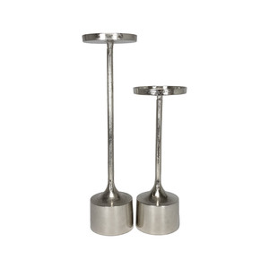 Bougeoirs argentés bougeoirs en métal pour bougies piliers pour table, restaurant, hôtel, maison, mariage et fête, nouveauté - Product Image 1