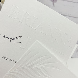 Suite d'invitations de mariage en papier coton déchiré à la main, impression typographique personnalisée en relief pour invitations, anniversaires d'adultes, fêtes de Quinceañera - Product Image 5