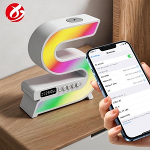 ODM OEM โคมไฟสร้างบรรยากาศตั้งโต๊ะ A936 <span class=keywords><strong>5</strong></span>-10W ระบบชาร์จไร้สาย RGB ไฟ LED เสียงสีขาวลำโพงคาราโอเกะ - Product Image 3