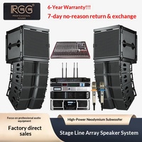 Equipo de Sonido Completo para Escenario, Altavoces Activos de Línea Resistentes al Agua, Profesionales de Alta Potencia 220V para Grandes Actuaciones al Aire Libre