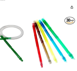 Lote de 30 Mangueras Desechables para Hookah/Shisha/Nargile, Estériles, de 60 Pulgadas, de Plástico Negro, Impermeables y Duraderas para Uso Doméstico - Product Image 1