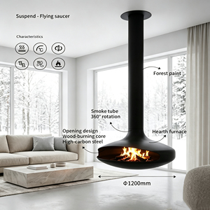 Caminetto Sospeso a Legna dal Design Moderno Personalizzato per Interni di Ville di Lusso - Product Image 1