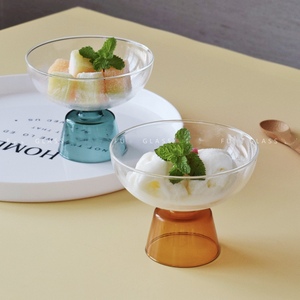 Luce creativa di lusso colorato di vetro ciotola da Dessert tazza alta piede nido di uccello zucchero ciotola di acqua per gelato latte acido tazza - Product Image 1